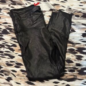 Faux leather spanx leggings